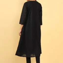 Soch Black Embroidered A Line Kurta image 2