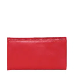 Lavie HERRING PRO Red Textured Tri-Fold Wallet for Women image 4