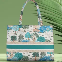 MINI WESST White Digital Print Handbag image 2
