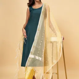 Rangmanch by Pantaloons Yellow Woven Pattern Dupatta image 4