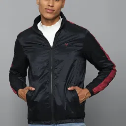 Allen Solly Black Regular Fit Striped Jacket image 1
