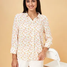 Honey by Pantaloons Off-White Printed Shirt image 4