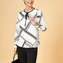 Annabelle by Pantaloons White Printed Top image 4