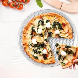 HAZEL Silver Aluminum Round Pizza Tray - Set of 3 (8, 10 and 12 inch) image 2