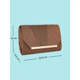 Forever Glam by Pantaloons Brown Shimmer Medium Clutch image 4