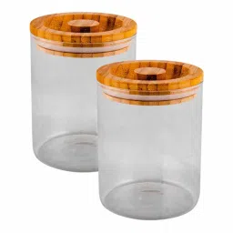 Goodhomes Transparent Glass Storage Jars with Lid (660 ml) - Set of 2 image 2