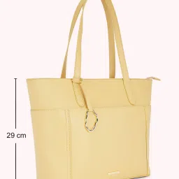 Forever Glam by Pantaloons Yellow Leather Medium Tote Bag image 4