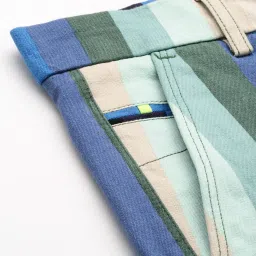 showoffff SHOWOFF Multicolor Regular Fit Striped Shorts image 4