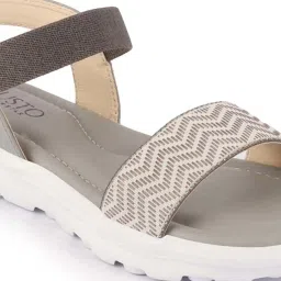 Fausto Women's Grey Ankle Strap Wedges image 4