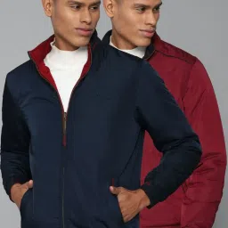 Allen Solly Maroon & Blue Cotton Regular Fit Reversible Jacket image 1