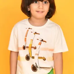 Anthrilo Boys White Cotton Printed T-Shirt-picture-27