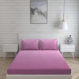 Layers Novara Geometric Purple 225 TC Cotton King Bed Sheet with 2 Pillow Covers-image-53