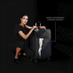 Nasher Miles Texas Expander Soft-Sided Polyester Set of 3 Black Trolley Bags (55, 65 & 75 cm) image 4