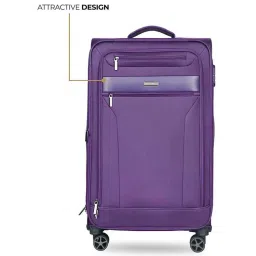 Nasher Miles Berlin Expander Soft-Sided Polyester  Set of 3 Purple Trolley Bags (55, 65 & 75 cm) image 4