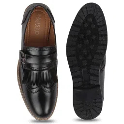 Fausto Men's Black Monk Shoes image 4