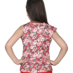 Cutecumber Kids Red Floral Print Top image 2
