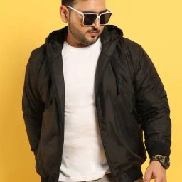 Instafab Plus Black Regular fit Plus Size Hooded Jacket-picture-37
