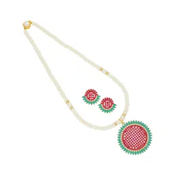 Sri Jagdamba Pearls Multicolor Alloy Classic Necklace Set image 2
