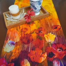 Tara Sparkling Homes Multicolor Cotton Floral Table Runner image 2