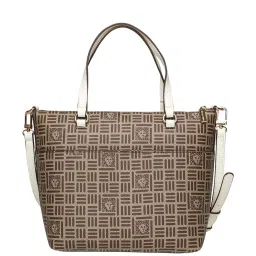 Anne Klein Brown & White Printed Tote Handbag with Wallet image 2