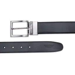 Red Tape Black & Brown Leather Solid Reversible Belt image 4