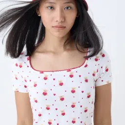 Superstar by Westside White Printed Cotton-Blend Top image 4