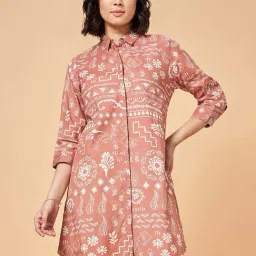 Marigold Lane Rust Printed A Line Short Kurti-picture-16