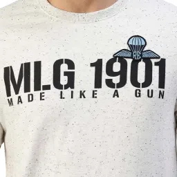 Royal Enfield Military Pride Ecru Regular Fit Printed Crew T-Shirt image 4