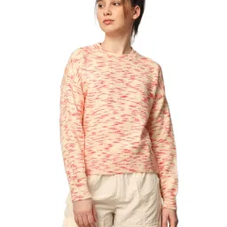 Only Beige Cotton Self Design Pullover image 2