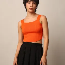 Only Orange Regular Fit Crop Top image 2