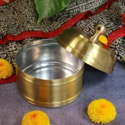 Ambi Super Elegant Gold Brass 3 Tier Tiffin Set with Spoon image 2