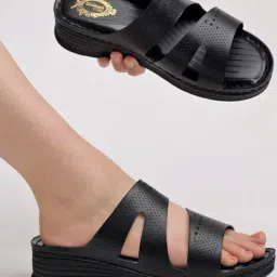 Shoetopia Kids Black Casual Wedges-image-11