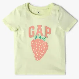 GAP Girls Yellow Cotton Graphic T-Shirt-picture-36