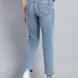 Monte Carlo Blue Cotton Blend Solid Jeans image 2