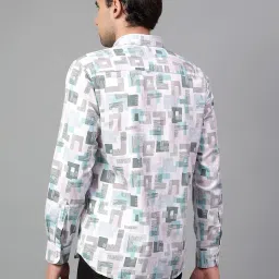 Cantabil White Cotton Regular Fit Printed Shirt image 2