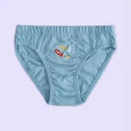 Pantaloons Junior White & Blue Cotton Printed Briefs (Pack of 3) image 4