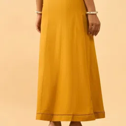Taneira Dark Yellow Cotton Lycra Regular Fit Solid Inskirt image 2