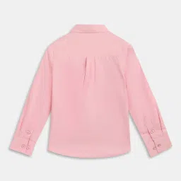 Blue Giraffe Boys Pink Cotton Solid Full Sleeves 1 Shirt image 2