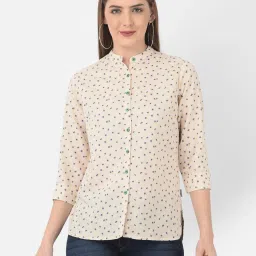 Crimsoune Club Beige Floral Print Shirts image 1