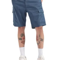 Tommy Hilfiger Blue Cotton Relaxed Fit Cargo Shorts-picture-40
