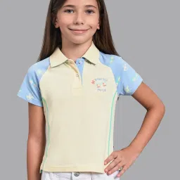 Beverly Hills Polo Club Kids Yellow & Blue Cotton Printed Polo T-Shirt image 1