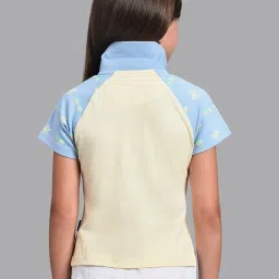 Beverly Hills Polo Club Kids Yellow & Blue Cotton Printed Polo T-Shirt image 2