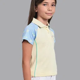 Beverly Hills Polo Club Kids Yellow & Blue Cotton Printed Polo T-Shirt image 3