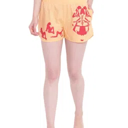 La Intimo Peach Cotton Print Shorts image 1