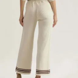 Elle Cream Cotton Plain Trousers image 2