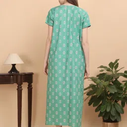 Sweet Dreams Green Cotton Printed Nighty image 2
