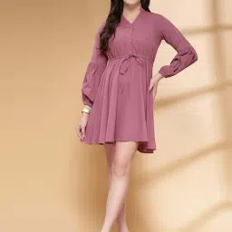 SELVIA Pink A-Line Dress-picture-23