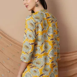 Melange by Lifestyle Mustard Printed Straight Kurti image 2