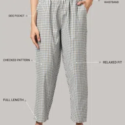 Kryptic White & Blue Cotton Relaxed Fit Printed Lounge Pants - Pack of 2 image 4