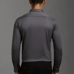 Louis Philippe Grey Cotton Slim Fit Shirt image 2